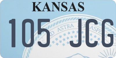 KS license plate 105JCG