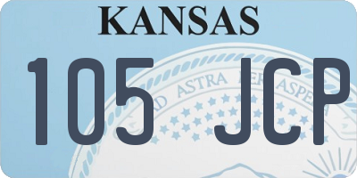 KS license plate 105JCP