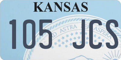 KS license plate 105JCS