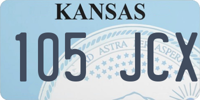 KS license plate 105JCX