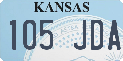 KS license plate 105JDA