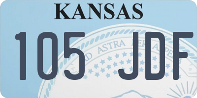 KS license plate 105JDF