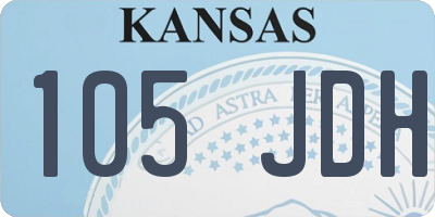 KS license plate 105JDH