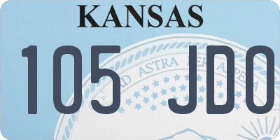 KS license plate 105JDO