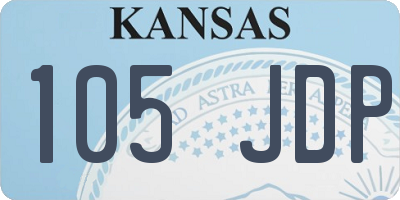 KS license plate 105JDP