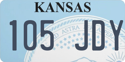 KS license plate 105JDY