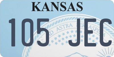 KS license plate 105JEC