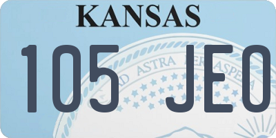 KS license plate 105JEO