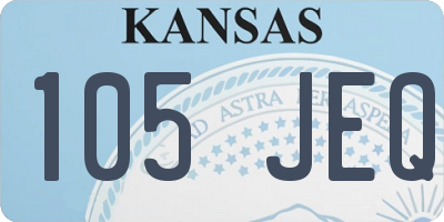 KS license plate 105JEQ