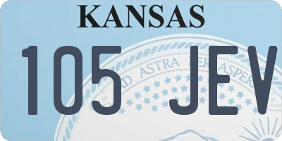 KS license plate 105JEV