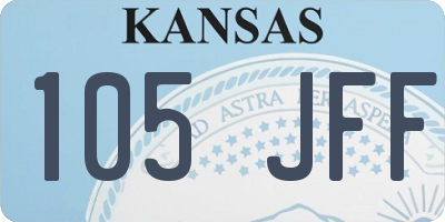 KS license plate 105JFF