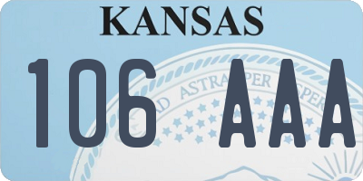 KS license plate 106AAA