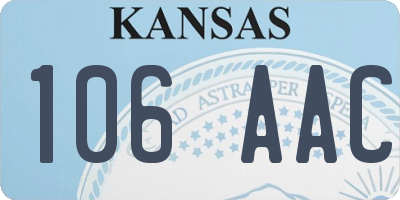 KS license plate 106AAC