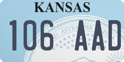 KS license plate 106AAD