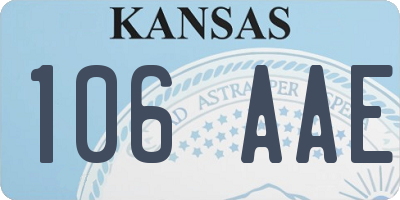 KS license plate 106AAE