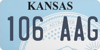 KS license plate 106AAG