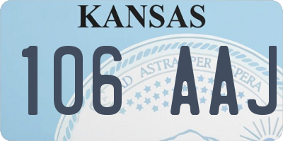 KS license plate 106AAJ