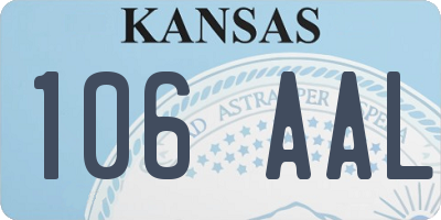 KS license plate 106AAL