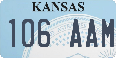 KS license plate 106AAM