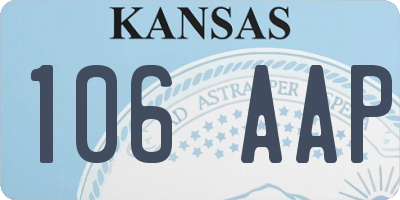 KS license plate 106AAP