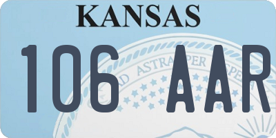 KS license plate 106AAR
