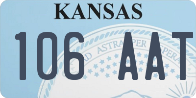 KS license plate 106AAT