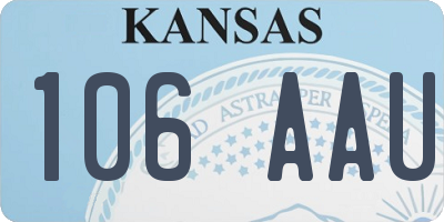 KS license plate 106AAU