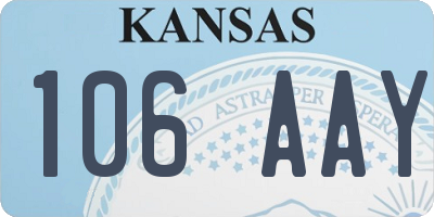 KS license plate 106AAY