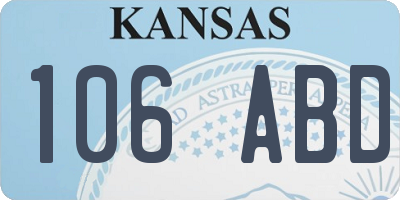 KS license plate 106ABD