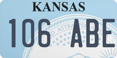 KS license plate 106ABE