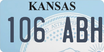 KS license plate 106ABH