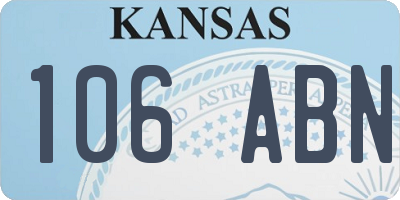 KS license plate 106ABN