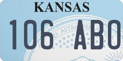 KS license plate 106ABO