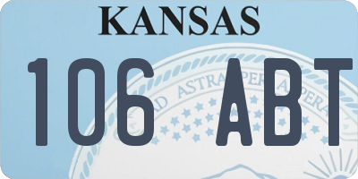 KS license plate 106ABT