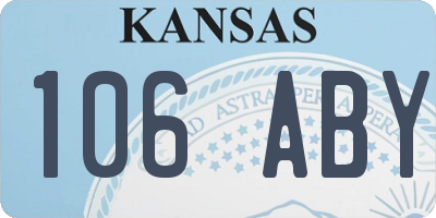 KS license plate 106ABY