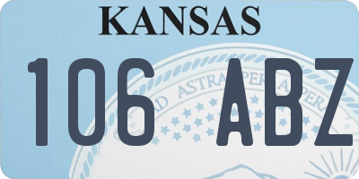 KS license plate 106ABZ