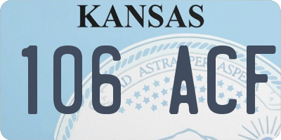 KS license plate 106ACF
