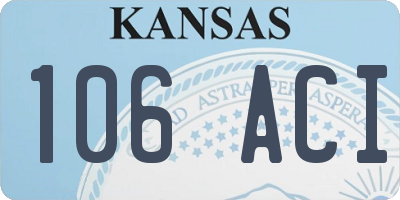 KS license plate 106ACI