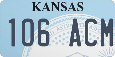 KS license plate 106ACM