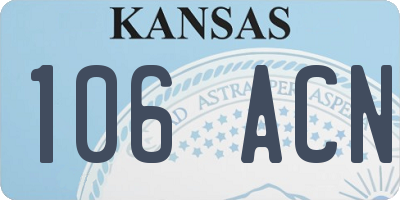 KS license plate 106ACN