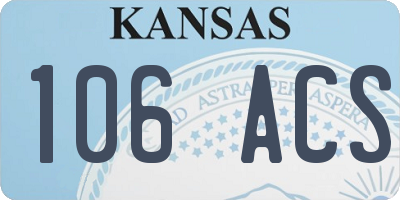 KS license plate 106ACS