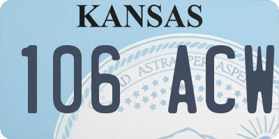 KS license plate 106ACW