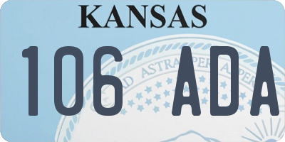 KS license plate 106ADA