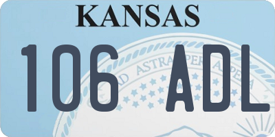 KS license plate 106ADL