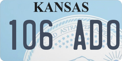 KS license plate 106ADO