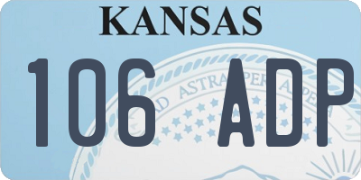 KS license plate 106ADP