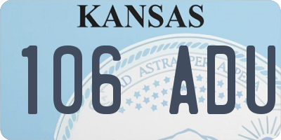 KS license plate 106ADU