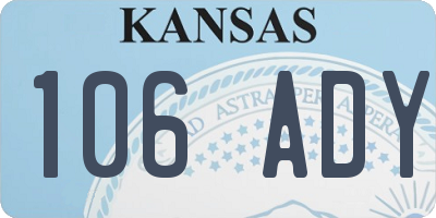 KS license plate 106ADY
