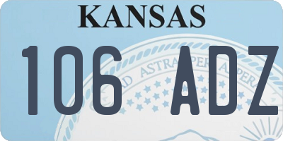 KS license plate 106ADZ