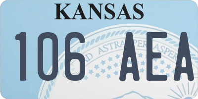 KS license plate 106AEA